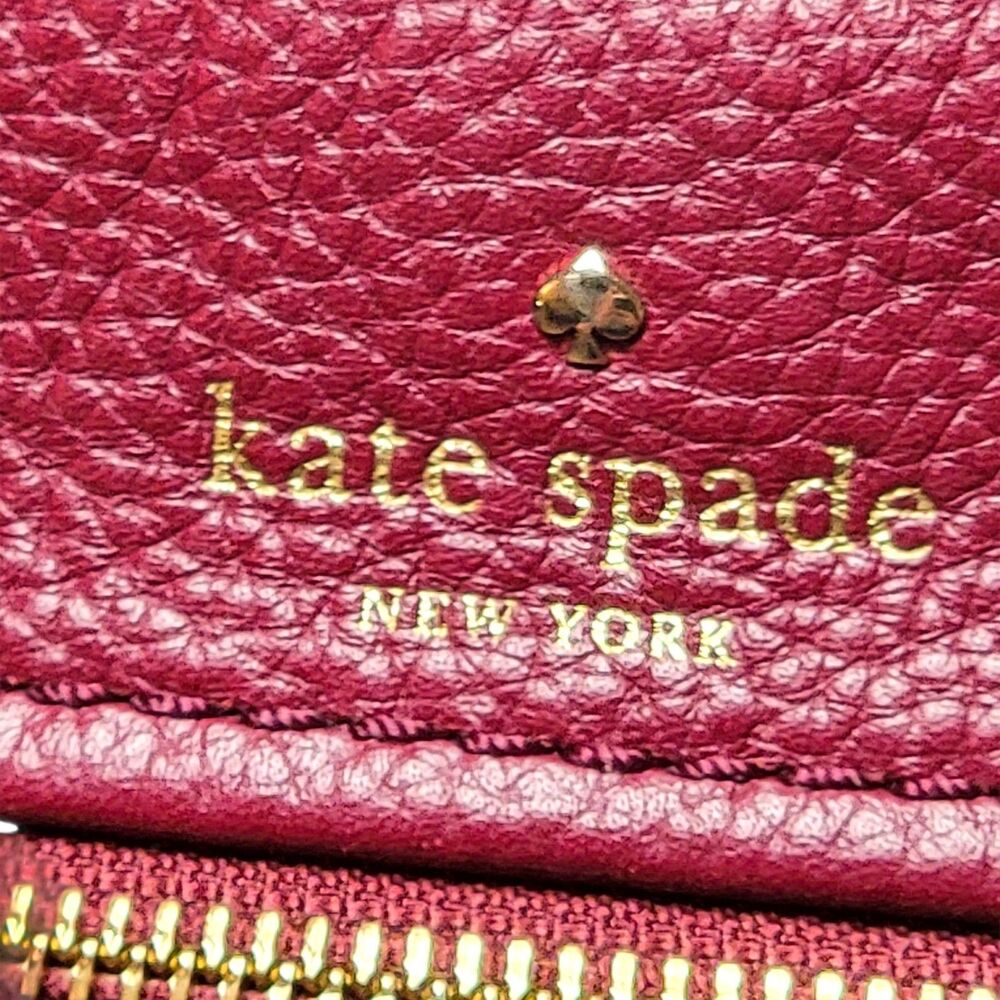 Kate Spade Pebble Leather Purse Cranberry Red Crossbody Shoulder Designer Bag - Picture 4 of 11